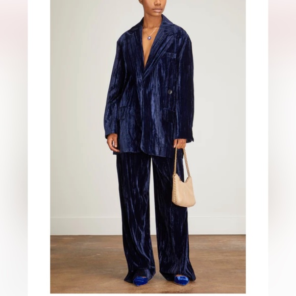 Tibi Creased Velvet Liam Blazer New Size Medium - Picture 2 of 8